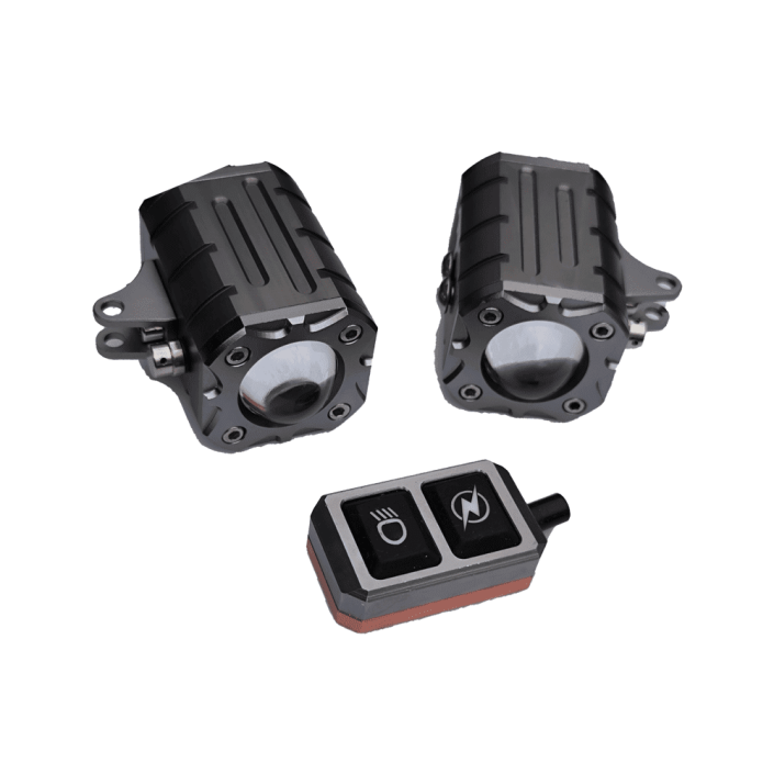 Set 2 proiectoare LED cu lupă pentru motocicletă, dimensiuni